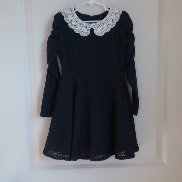 Girls Festive Fit and Flare Lined eyelet Dress - Picture 1 of 8